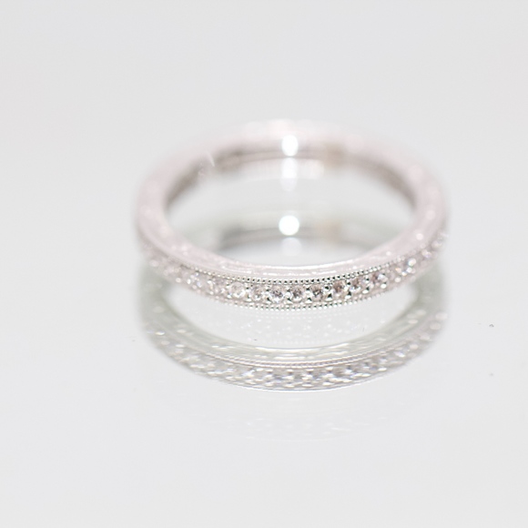 Tacori 925S Eternity Band White Topaz Ring - Picture 2 of 8